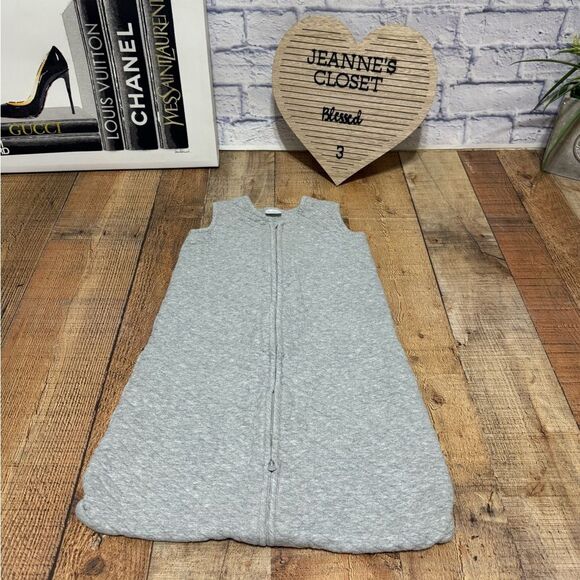 Hanna Andersson Jacquard Wearable Blanket in Gray Quilt Sherpa Lining 6-18 Month